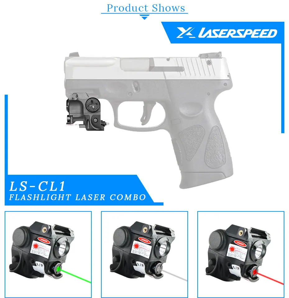 Arma de Luz e Ponteiro Militar para Glock Laservelocidade Laser Railed Pistola Tático Verde Vista 17 19 7 Laserspeed arma de luz e ponteiro laser