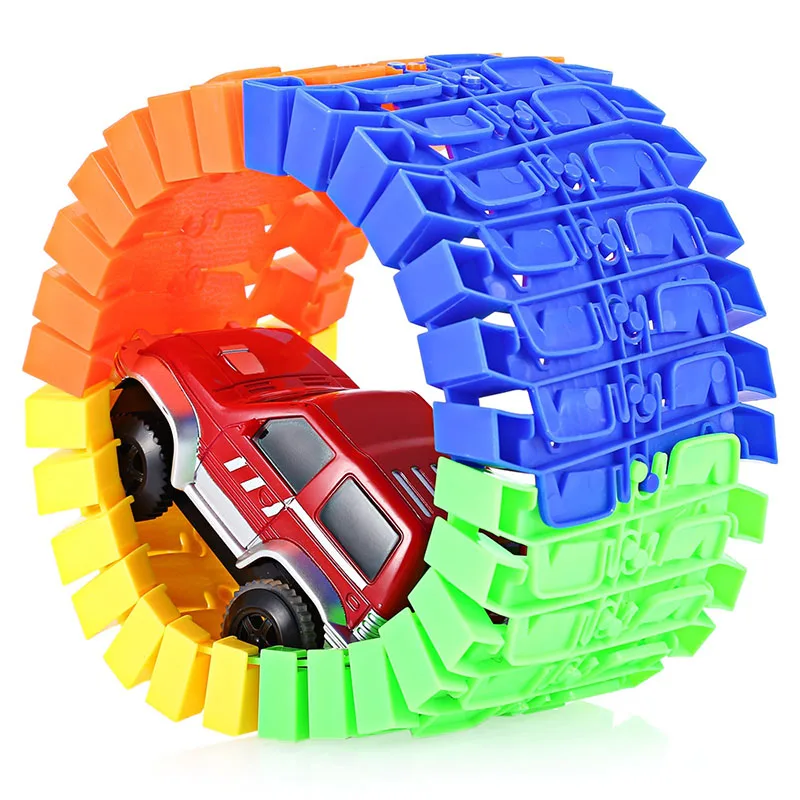 28PCS DIY Racing Track with Assembly Flexible Twister Car