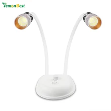 С двойной головкой настольный свет для чтения Современная отделка интерьера Настольная лампа с складная трубка Arm Gooseneck AC 85-265 V
