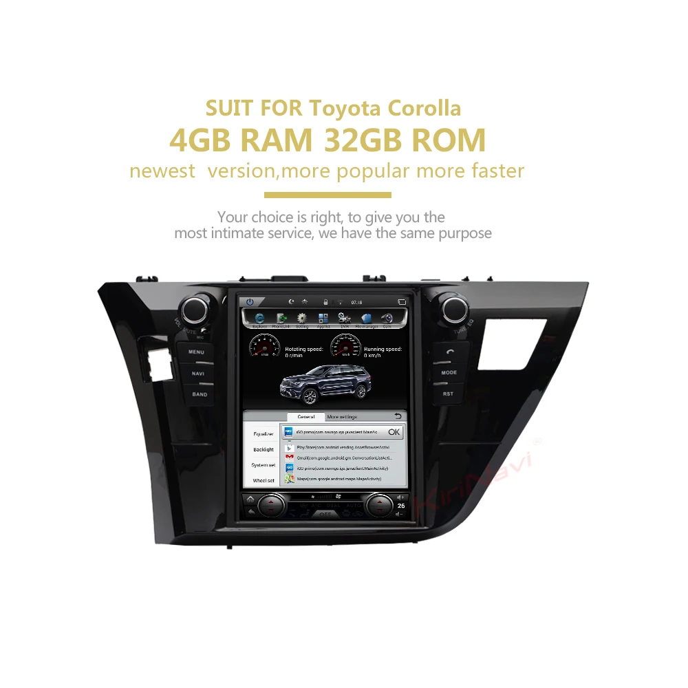 Flash Deal KiriNavi Vertical Screen Tesla Style 10.4 Inch android 6.0 Car Radio For Toyota Corolla Car DVD Player GPS Navigation 2013-2016 1