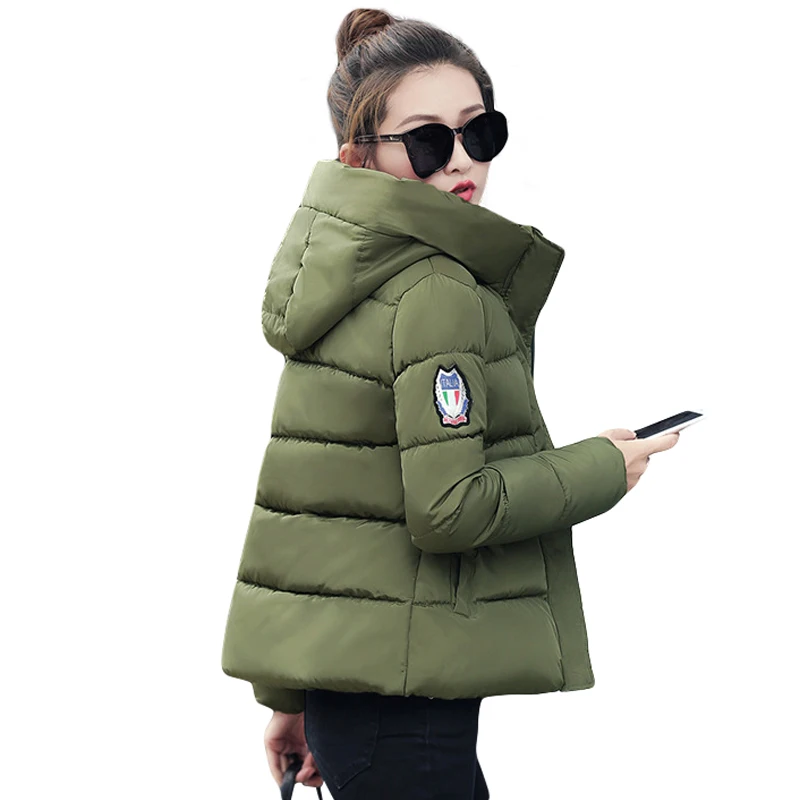 

2019 New Fashion Warm Winter Jacket Women 4 Colors Down Parkas Cotton Padded Jacket Girls Slim Thick Hooded Female Jacket Coat