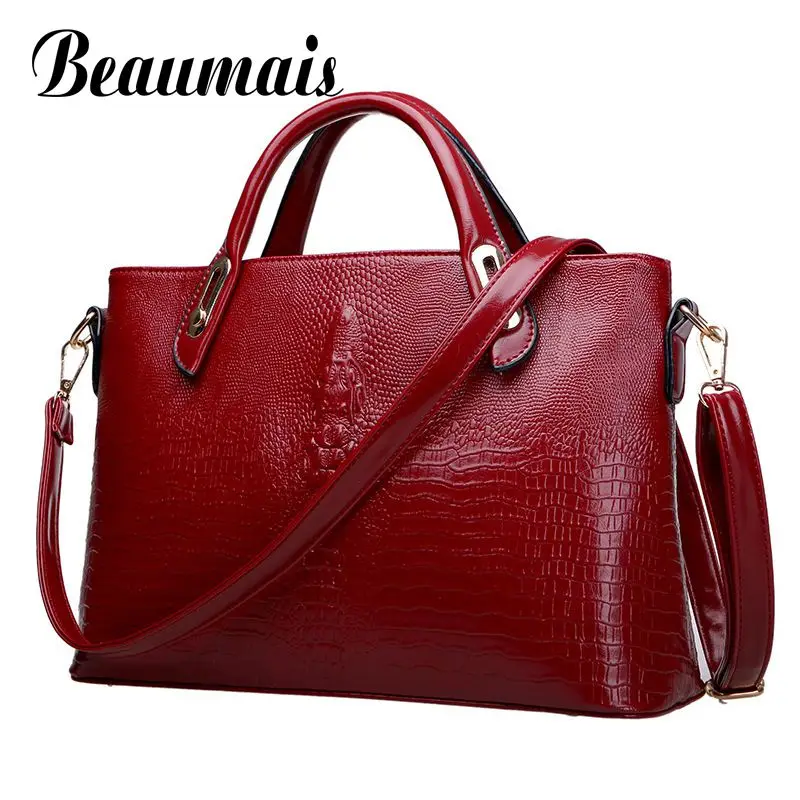 

Beaumais Large Capacity Top-handle Bags Alligator Women Messenger Bags Women Leather Handbags Shoulder Bag For Women DF0406
