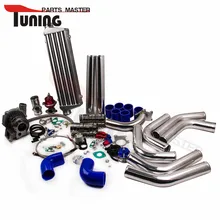 T3/T4 T04E T3 T4 Turbo Universal Kit Carregador + WASTEGATE + INTERCOOLER PIPING +