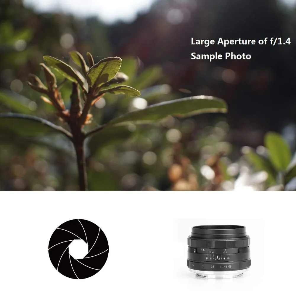 Meike 35 мм f1.4 ручной фокусирующий объектив APS C для цифровой однообъективной
