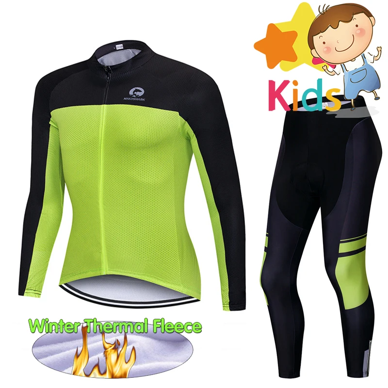 Children Winter Thermal Fleece Cycling Clothing Set Pro Cycling Jersey Set Bike Suits for Kids Cycling Kit Ropa Ciclismo 9D GEL Children Winter Thermal Fleece Cycling Clothing Set Pro Cycling Jersey Set Bike Suits for Kids Cycling Kit Ropa Ciclismo 9D GEL
