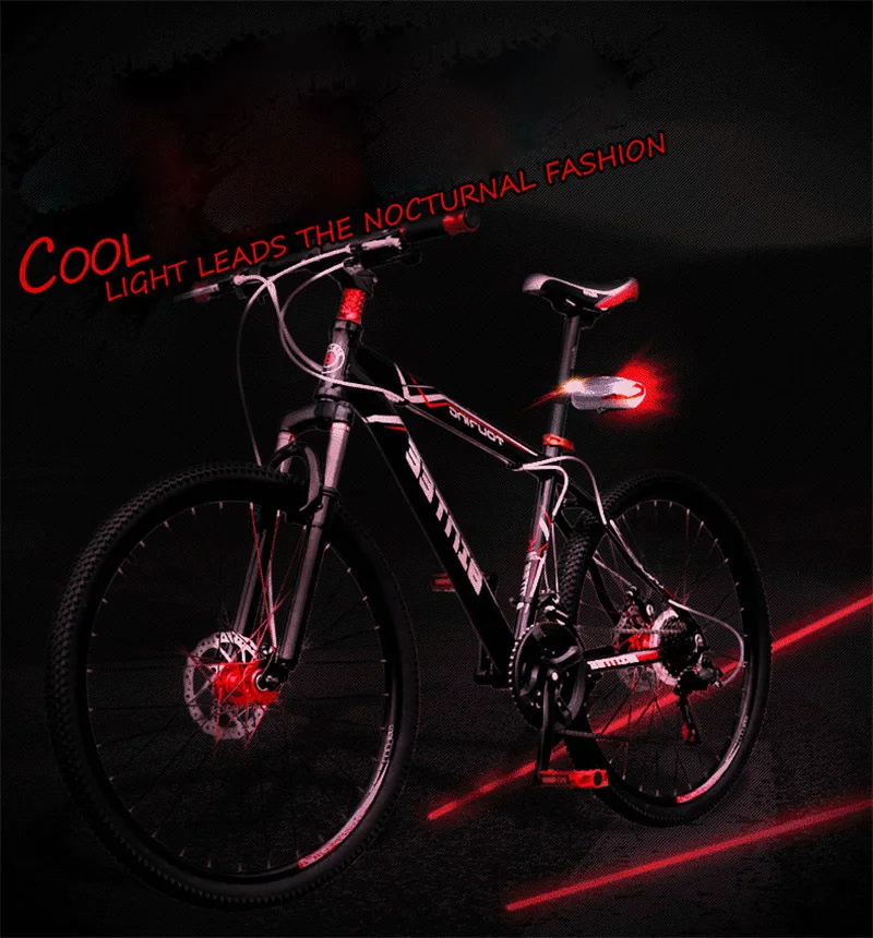 1 шт. Велосипедный свет 5 светодиодов и 2 лазеры Горный Дорожный велосипед безопасность ночные огни велосипедные задние габаритные лампы