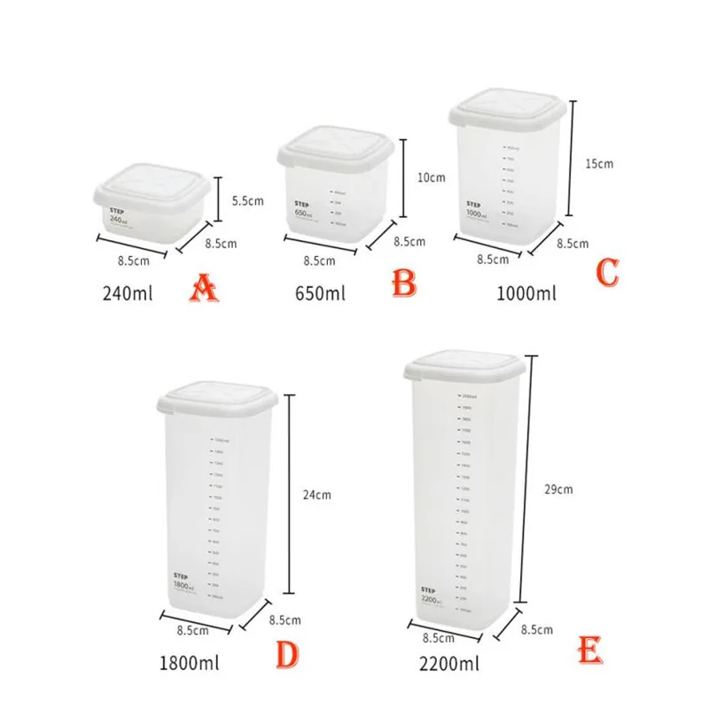 Кухонный пластиковый герметичный контейнер с мерным знаком прозрачная пищевая свежая бутылка Чехол Держатель с крышкой крышки для хранения семян холодильника