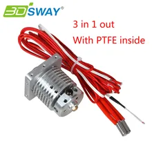 3 DSWAY 3D Принтер Частей Улучшенной Мульти-экструзии 3 В 1 Из Hotend Комплект Многоцветный Горячий Конец 0.4 мм/1.75 мм для НОАК/ABS Накаливания