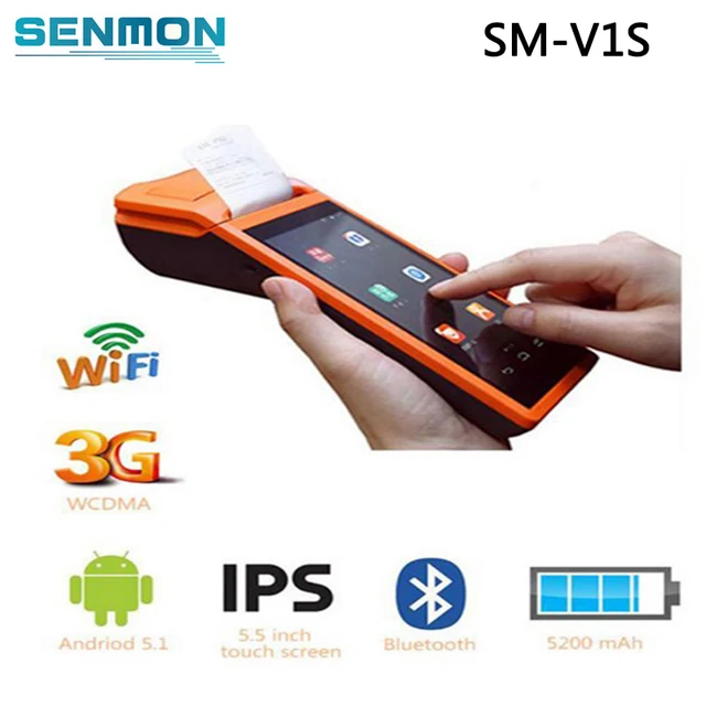 Best Offers SENMON Android Mini Pos Thermal Printer Barcode Scanner Handheld POS Terminal Wireless Bluetooth Wifi PDA 3G Distribution