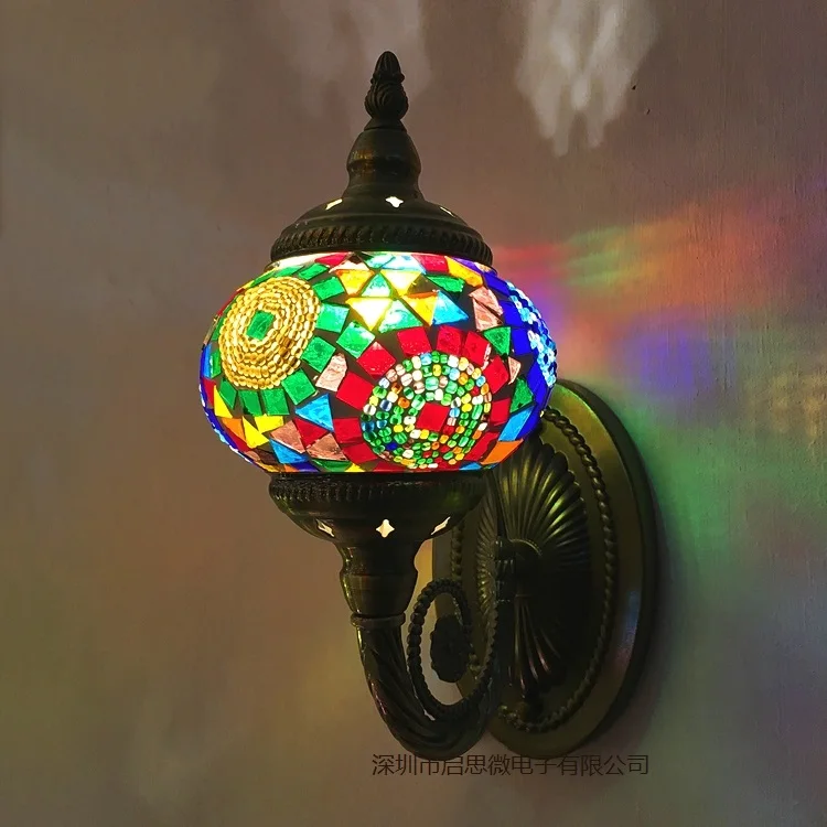 Средиземноморский стиль арт-деко Турецкая мозаика настенный светильник ручной работы мозаичный стеклянный Романтический настенный светильник