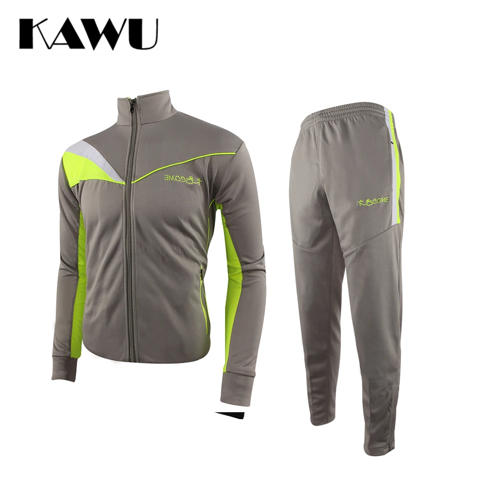 

KAWU 2017 Autumn Patchwork Ziper Pockets Men Running Tracksuit Brazil Sport Training Suit Soccer Jersey Training S17024