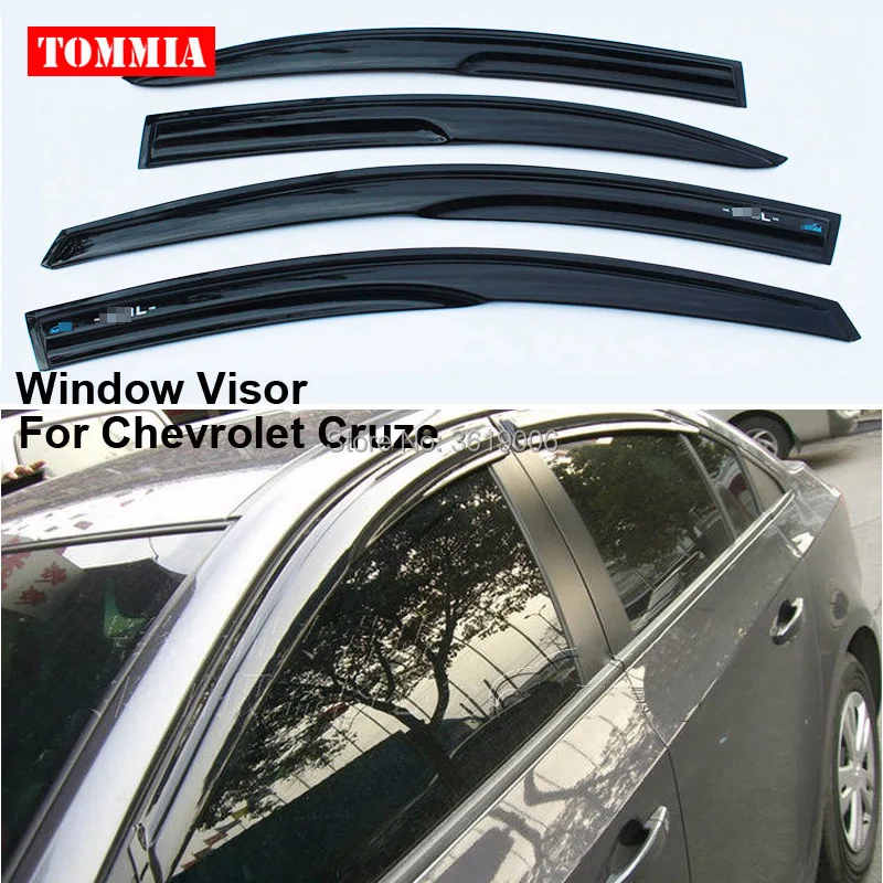 tommia 4pcs Window Visor Shade Vent Wind Rain Deflector Guards Cover