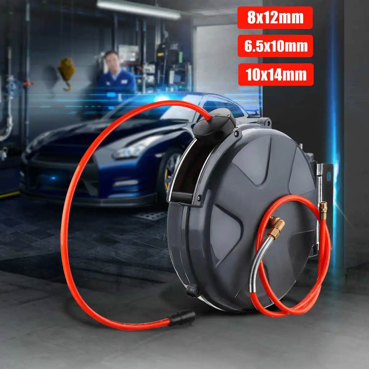 

8/10/12mm Auto Air Hose Reel 10M Automatic Plumbing Hoses Professional for garden for Car Clean Dust