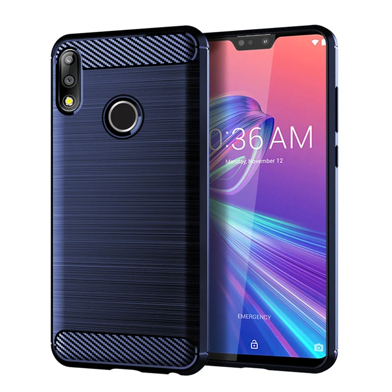 Мягкий силиконовый чехол для ASUS Zenfone Max Pro M2 ZB631KL ZB633KL углеродная защитная задняя