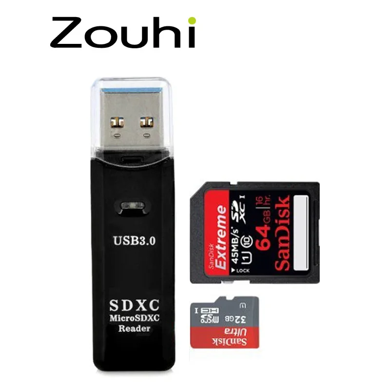 Высокое качество Новый мини 5 Гбит/с 2 in1 USB 3.0 High Скорость Micro SD SDXC TF Card Reader адаптер (plug и играй)