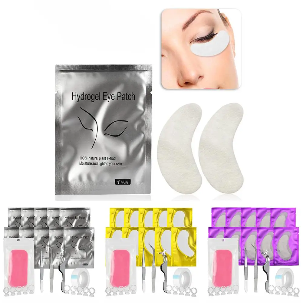 New Eyelashes Grafting Extension Eye Hydrogel Mask Patches Tweezers