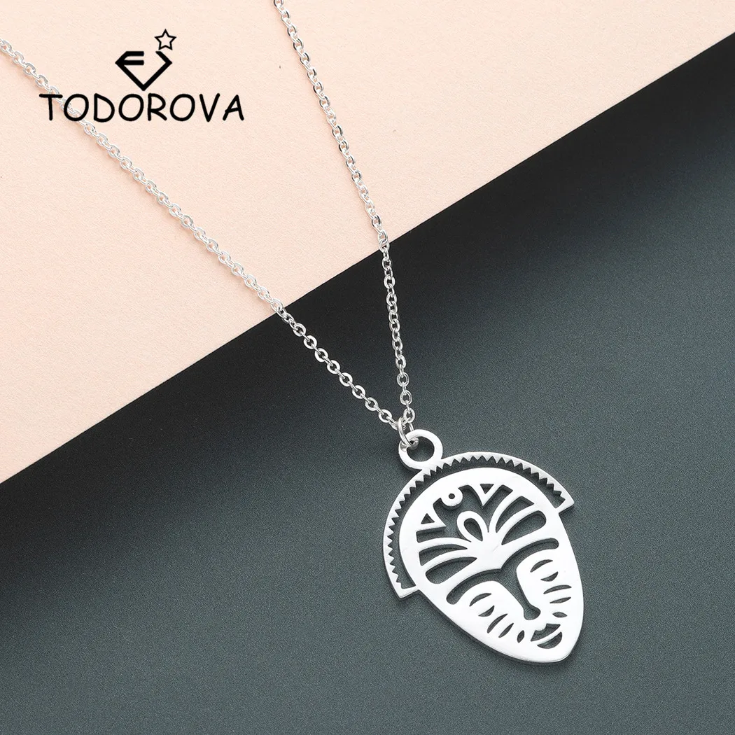 

Todorova Personality Mask Pendant Necklace Men Jewelry Anonymous Mask Exaggerated Hacker Mask Necklace Women