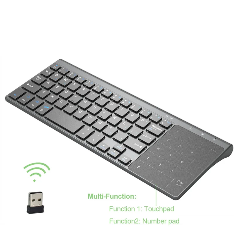 

2.4G Wireless Mini Keyboard with Touchpad and Numpad for Windows PC,Laptop, pad,Smart TV,Android Box USB protable keyboard