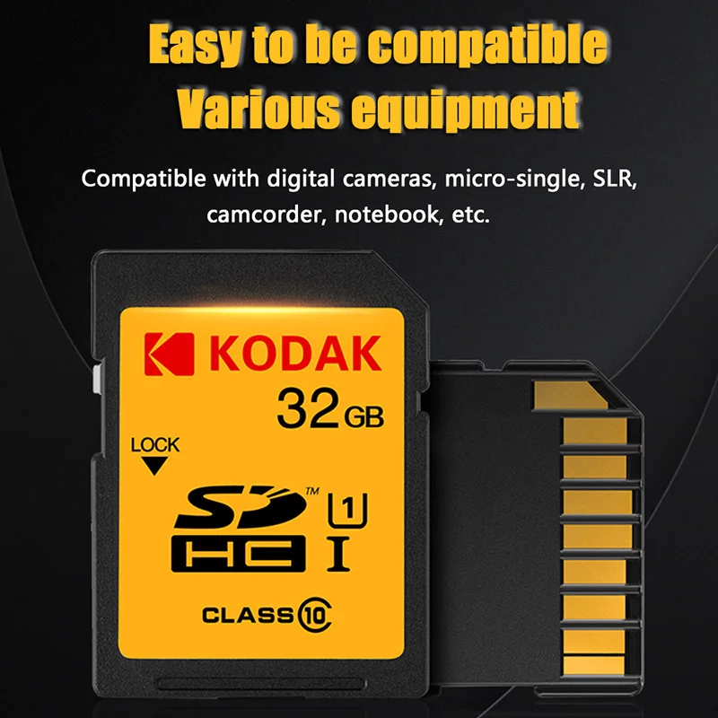 Карта памяти Kodak sd 16 ГБ 32 высокоскоростная карта класса 10 для цифровых зеркальных