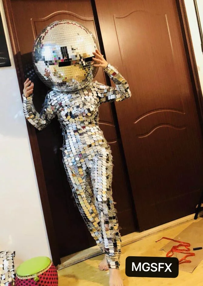 

Mirror ball Girls Mirror costumes mirror man suits for nightclub stage performance