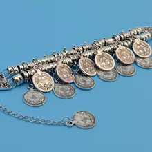 Богемные цыганские браслеты Бохо индийские турецкие этнические ювелирные изделия античные серебряные ретро бусы монеты кисточкой массивный браслет pulseira