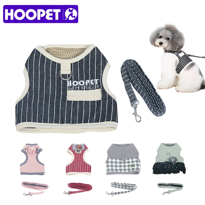 HOOPET Регулируемая маленькая собачка кошка шлейка с поводком квадратная полоса милый щенок мягкий жилет жгут|vest harness|harness with leashcat harness | АлиЭкспресс