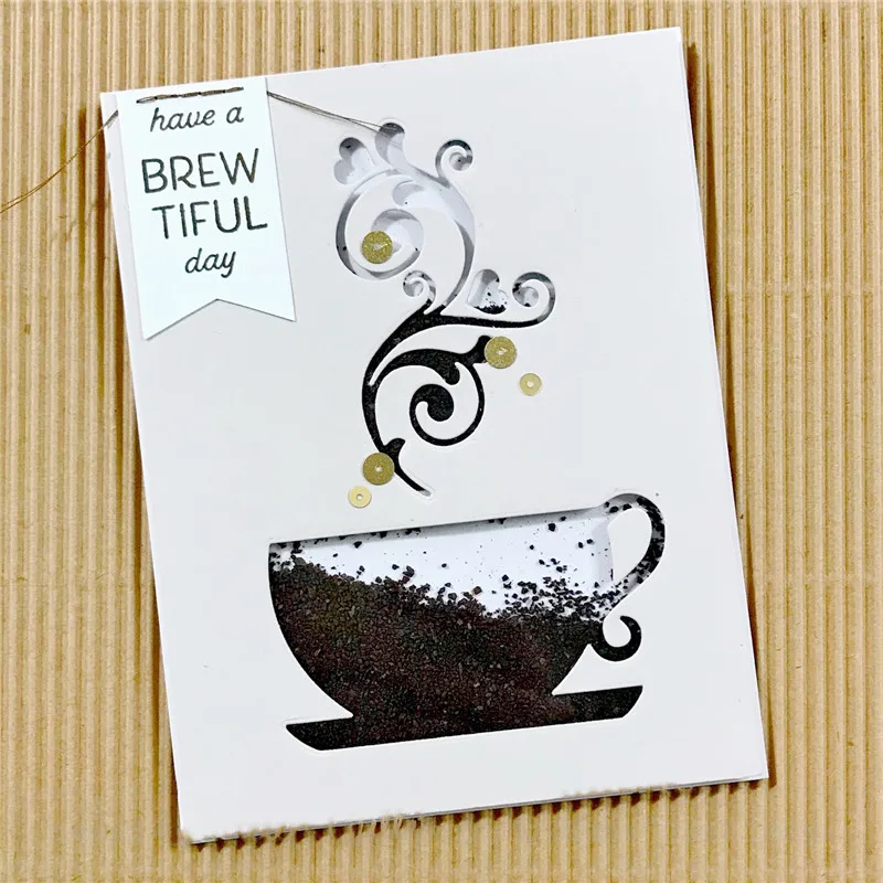 

DiyArts Cafe Coffee Cup Dies Metal Cutting Dies Scrapbooking Letter Drinkware Background for Embossing DIY Craft Dies New 2019