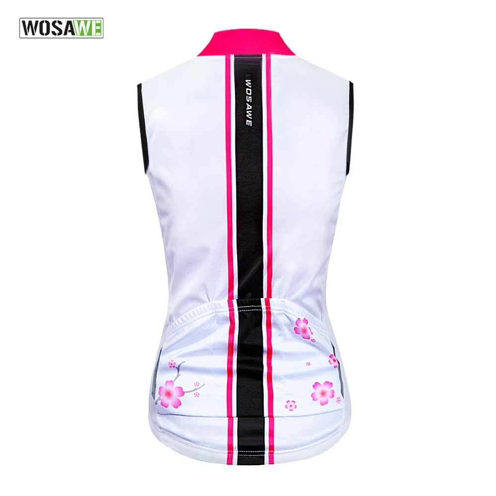 WOSAWE Polyester Cycling Vest Women Sleeveless Jersey maillot cyclisme Bike Bicycle Cycling Clothing Ropa Maillot Ciclismo