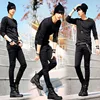 Idopy Hot Selling Men`s Korean Designer Black Slim Fit Jeans Punk Cool Super Skinny Pants With Chain For Male 3