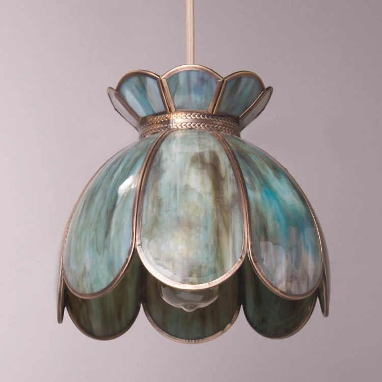 Antique 1 pcs Tiffany lamps lustre glass shade pendant lights for Dining Room Kitchen light Retro E27 led pendant lamps Avize