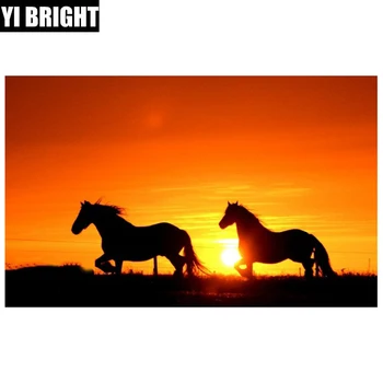 

5D Full DIY Square/Round Diamond Painting Sunset horse Diamond Embroidery Cross Stitch Needlework Home Decorative Mosaic XPZ