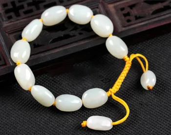 

Genuine Natural Hetian nephrite jade and original stone bracelet men and women with a certificate Fine Jewelry>Bracelets
