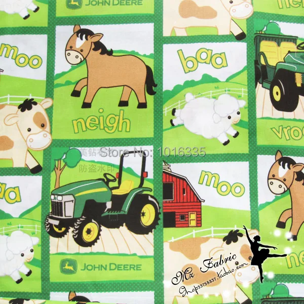 110cm Width Prairie ranch, farm animals printed 100 cotton fabric home