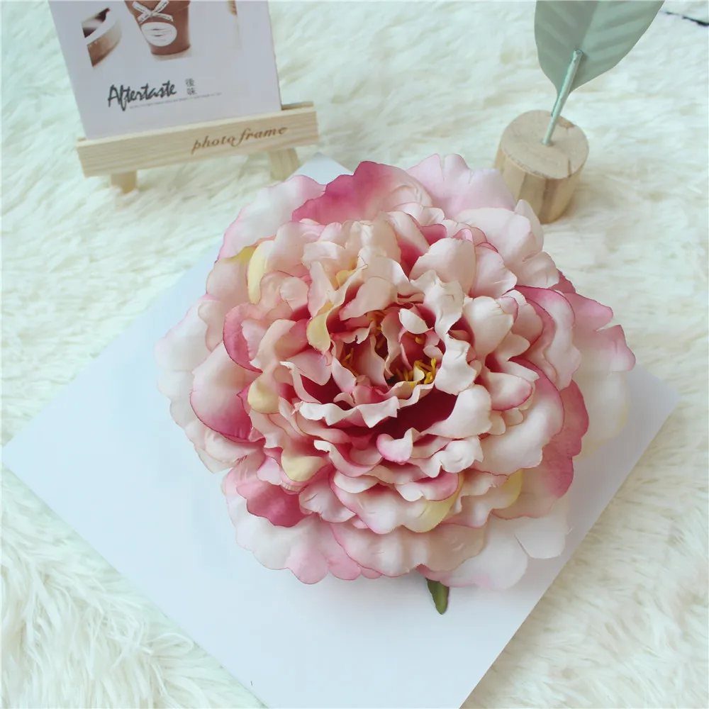 Big Rose Artificial Flower Head White Peonies Silk Red Artificial Flower Heads Wedding Flower Wall Garden Decoration  (62)