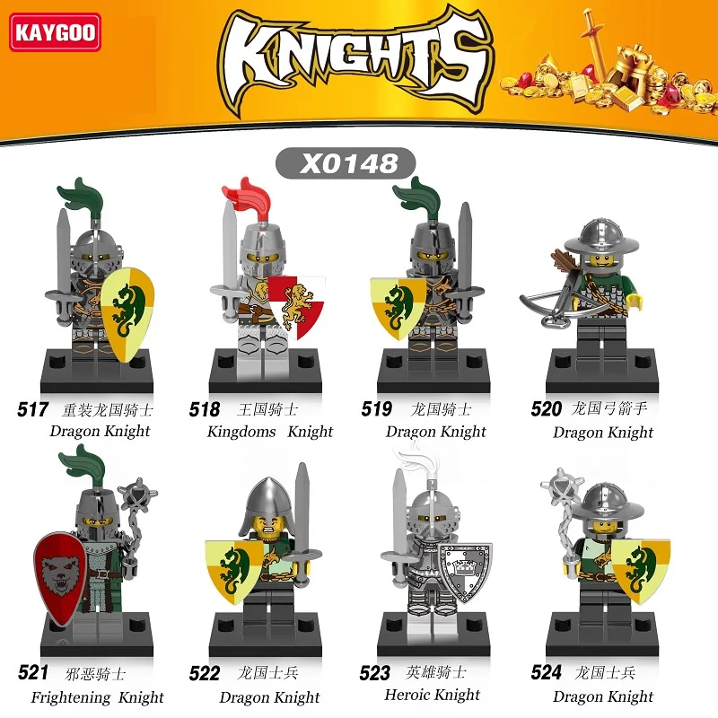 

Single Sale Dragon Knight Kingdoms Frightening Heroic Knight Building Blocks Figure Bricks Toy kids gift Compatible Legoed X0148