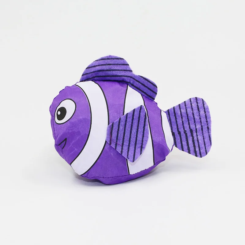 Новая многоразовая сумка для хранения продуктов, эко дорожная сумка для покупок в виде животных, органайзер для путешествий, переработанные сумки 38 см x 58 см - Цвет: purple fish
