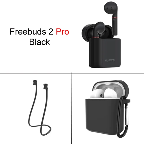 Huawei Freebuds 2 Pro Huawei Bluetooth Headset CM-H2 Wireless earphone Hi-Fi Waterproof IP54 Tap control Wireless Charge - Цвет: Black add case Rope