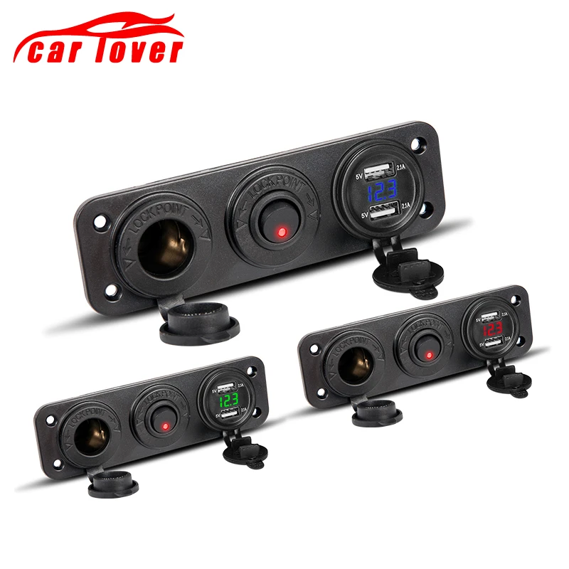 12/24 V 5 V/4.2A автомобиля Зарядное устройство вилка мотоцикла двойной USB адаптер +