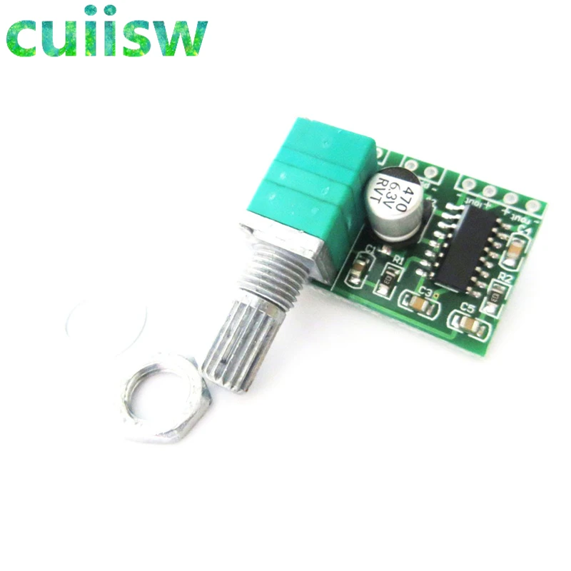 

Super Mini PAM8403 DC 5V 2 Channel USB Digital Audio Amplifier Board Module 2 * 3W Volume Control with Potentionmeter Switch