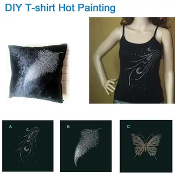 

DIY Clothing T-shirt Heat Transfer Pyrograph Exquisite Unique Rhinestone Drawing Pyrograph Clothes Cross
