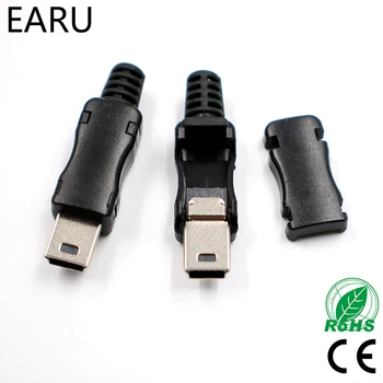 

10pcs Mini USB 5 Pin T Port Male Plug Socket Connector Plastic Cover for DIY Dropshipping Top Sale SDA Data Cable Wire Line
