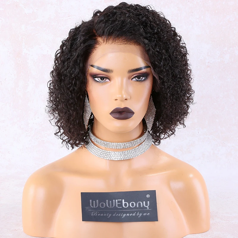 

Curly Lace Front Human Hair Wigs With Baby Hair Brazilian Remy Hair 13*6 Short Curly Bob Wigs For Women Pre-Plucked