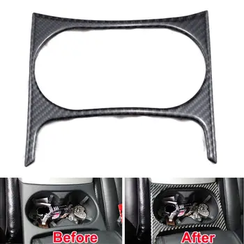 

BBQ@FUKA Water Cup Holder Frame Cover Trim Interior Carbon Fiber Car Styling Storage Stickers For Audi Q5 2010-2015