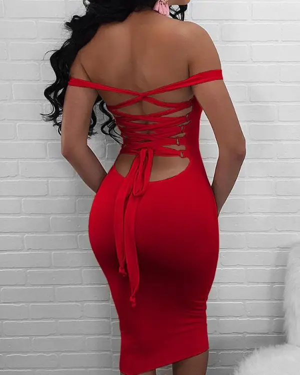 Окунитесь сексуальная одежда без рукавов сзади крест Bodycon платья повязки вечерние Клубные платья для женщин - Цвет: Красный