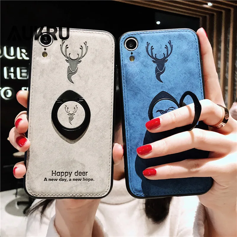

Coque Luxury Original Phone Case For iPhone 7 6 6s 8 Plus XS MAX XR X 10 Back Cover For iPhone 7 6 Deer Soft Silicon Case Blue