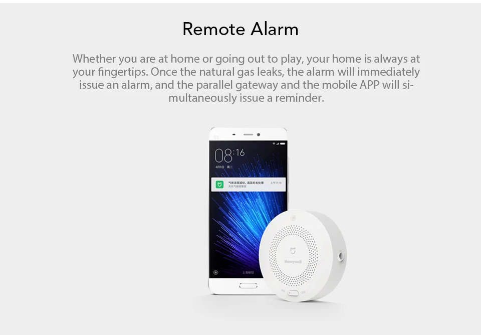 Xiaomi Honeywell Gas Alarm Detector Zigbee Remote Control CH4 Detect Monitoring Ceiling Wall Mounted Easy Install Work Mijia APP (3)