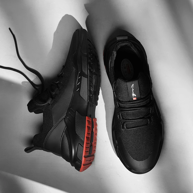 Goedkoop Surom Loopschoenen Voor Mannen Zomer Sneakers Ademende Outdoor Sport Schoenen Mannen Verhogen Zwart Upper Lace Up Mannelijke Schoenen