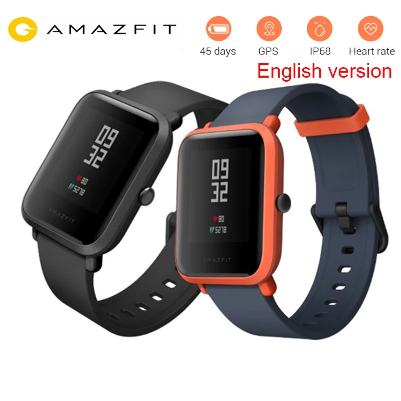 Huami amazfit Bip Smart Watch English Version GPS Tacker Heart Rate monitor IP68 Waterproof watch Xiaomi watch For Android IOS Huami amazfit Bip Smart Watch English Version GPS Tacker Heart Rate monitor IP68 Waterproof watch Xiaomi watch For Android IOS