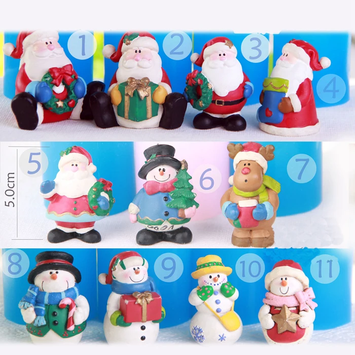 Рождественская 3D форма силиконовая для шоколада мыла в виде Санта Клауса свечей