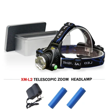 

Yellow light hunting fishing head lamp white light xml t6 l2 head torch led headlight Zoom headlamp 18650 lampara led de cabeza